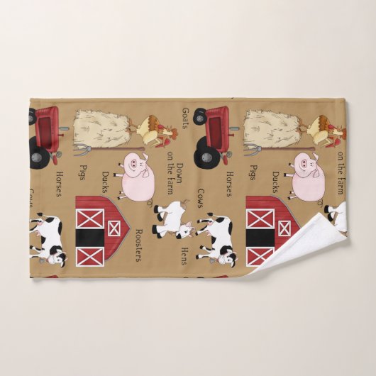 Land Farm Muster Wohngestaltung Handtuch Set (Handtuch)