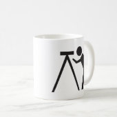 Land-Feldmesser bei der Arbeit Kaffeetasse (VorderseiteRechts)