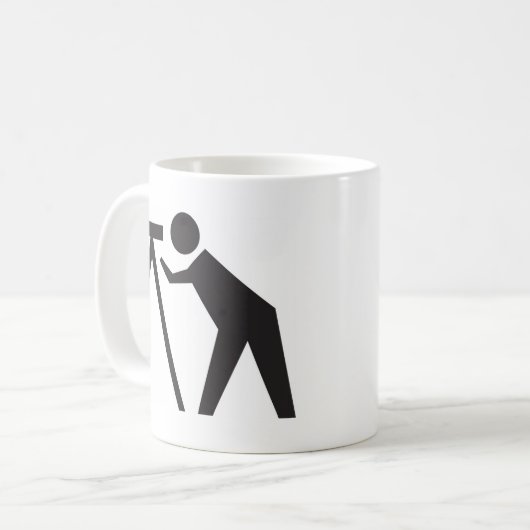 Land-Feldmesser bei der Arbeit Kaffeetasse (Vorderseite Links)