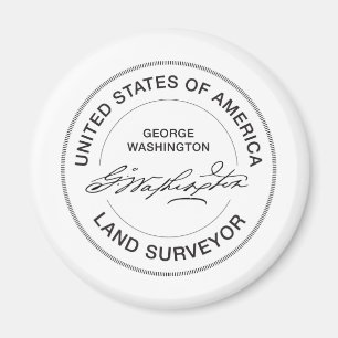 Land-Feldmesser-Siegel George Washington USA Magnet