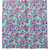 Land Floral Erdbeeren Wasserfarben Muster Duschvorhang (Vorderseite)