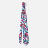Land Floral Erdbeeren Wasserfarben Muster Krawatte (Rückseite)