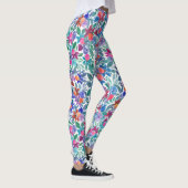 Land Floral Erdbeeren Wasserfarben Muster Leggings (Rechts)
