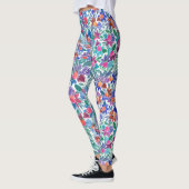 Land Floral Erdbeeren Wasserfarben Muster Leggings (Links)
