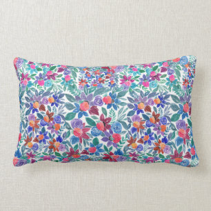 Land Floral Erdbeeren Wasserfarben Muster Lendenkissen