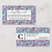 Land Floral Erdbeeren Wasserfarben Muster Treuekarte (Vorne/Hinten)