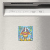 LAND FOLK ART ERNTEDANK TÜRKEY MAGNET Square (In Situ (Geschirrspüler))