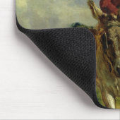 Land-Frau, die einen Esel reitet Mousepad (Ecke)