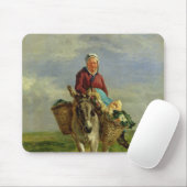 Land-Frau, die einen Esel reitet Mousepad (Mit Mouse)