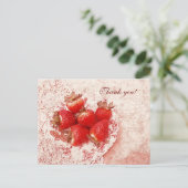 Land frische Erdbeere danke Postkarte (Stehend Vorderseite)
