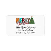 Land Frohe Weihnachtsbaum Adressaufkleber (Vorne)