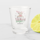 Land Frohe Weihnachtsrinder Name hinzufügen Schnapsglas (Rückseite)