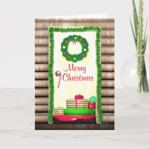 Land Frohe Weihnachtsstür Feiertagskarte