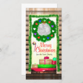 Land Frohe Weihnachtsstür Feiertagskarte (Vorne/Hinten)