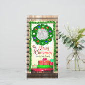 Land Frohe Weihnachtsstür Feiertagskarte (Stehend Vorderseite)