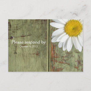 Land-Gänseblümchen und Scheune hölzernes UAWG mit RSVP Karte