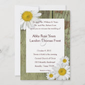 Land-Gänseblümchen-und Scheunen-hölzerne Einladung (Vorderseite)