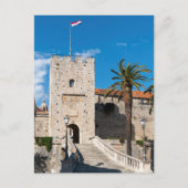 Land Gate in Korcula Stadt - Dalmatien, Kroatien Postkarte (Vorderseite)