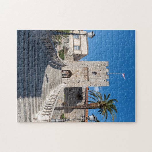 Land Gate in Korcula Stadt - Dalmatien, Kroatien Puzzle (Horizontal)