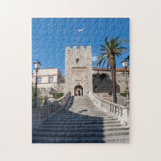 Land Gate in Korcula Stadt - Dalmatien, Kroatien Puzzle (Vertikal)