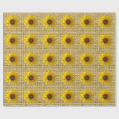 Land-gelbe Sonnenblume-Leinwand-Art rustikal Geschenkpapier (Flach)