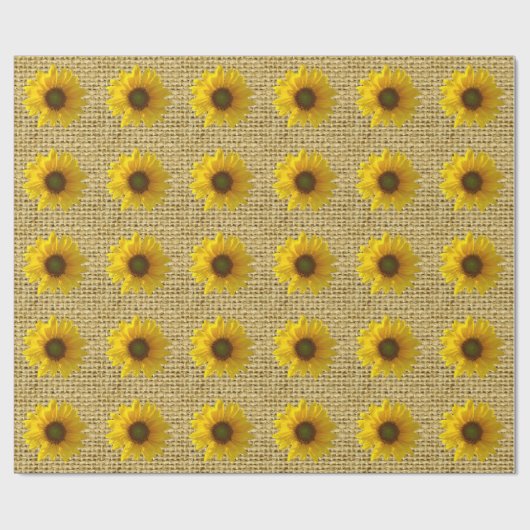 Land-gelbe Sonnenblume-Leinwand-Art rustikal Geschenkpapier (Flach)