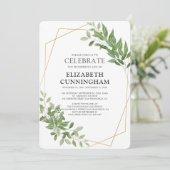 Land-geometrisches Aquarell-Laub-Denkmal Einladung (Stehend Vorderseite)