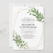 Land-geometrisches Aquarell-Laub-Denkmal Einladung (Vorderseite)