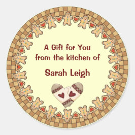 Land Gingerbrei-Food-Aufkleber Runder Aufkleber