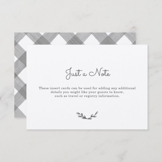 Land Gingham Beilagen Begleitkarte (Vorne/Hinten)