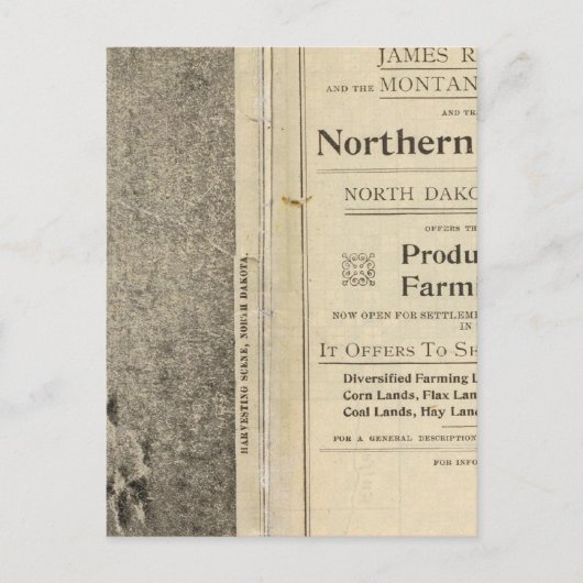 Land Grant of North Dakota Postkarte (Vorderseite)