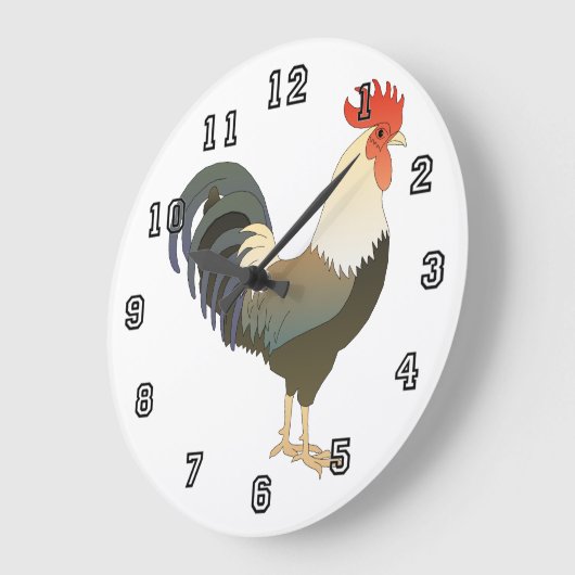 Land-Hahn Große Wanduhr (Winkel)