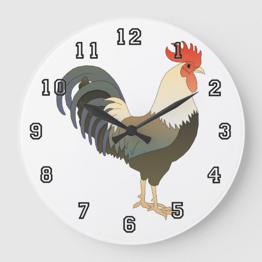 Land-Hahn Große Wanduhr (Vorderseite)