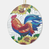 Land-Hahn Keramikornament (Links)