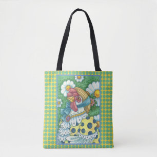 LAND HEN, POLKA DOT CHICKEN TOTE BAG Green Tasche