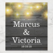 Land Hochzeit rustikale Wetterkarten Jahrestag Weinetikett (Einzelnes Label)