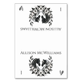 Land Hochzeitspferde und Blume- Geflügel Tischnummer