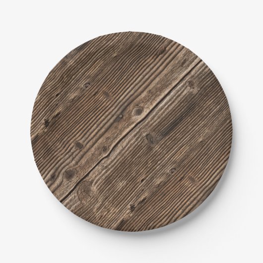 Land-Holz-Muster Pappteller (Vorderseite)