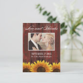 Land Holz Rustikale Sonnenblumen Danke Karten (Stehend Vorderseite)