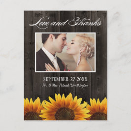 Land Holz Rustikale Sonnenblumen Danke Karten