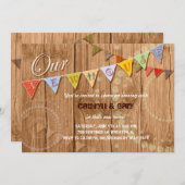 Land-hölzerne Flaggehousewarming-Party Einladung (Vorne/Hinten)