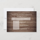 Land-Holzfass mit Aquamarinem und korallenfloralem RSVP Karte (Rückseite)