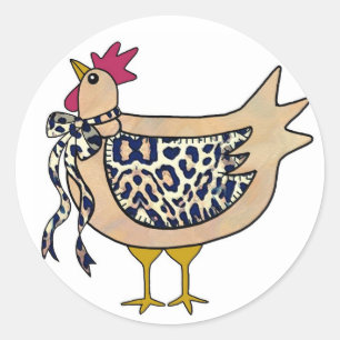 Land-Huhn-Aufkleber Runder Aufkleber