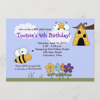 Land-Hummel-Bienen-12x18 Bienenstock-Geburtstag Einladung