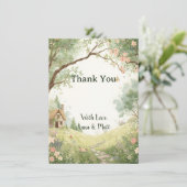 Land Hütte Dankeschön Karte | Aquarellpinke (Stehend Vorderseite)