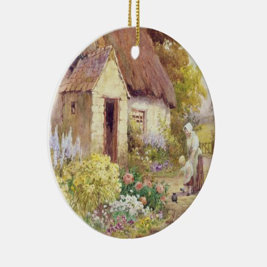 Land-Hütte Keramik Ornament (Rechts)