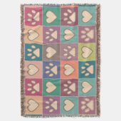 Land Hütte Paw Prints und Herz Decke (Vorderseite Vertikal)