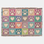 Land Hütte Paw Prints und Herz Decke (Vorderseite)