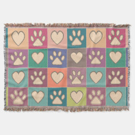 Land Hütte Paw Prints und Herz Decke