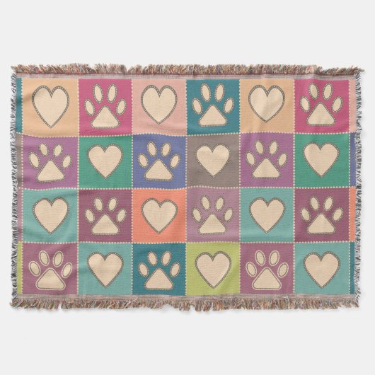 Land Hütte Paw Prints und Herz Decke (Vorderseite)